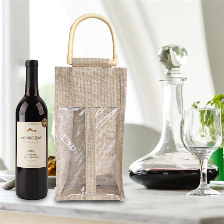 Double Drink Bottle Jute Bag